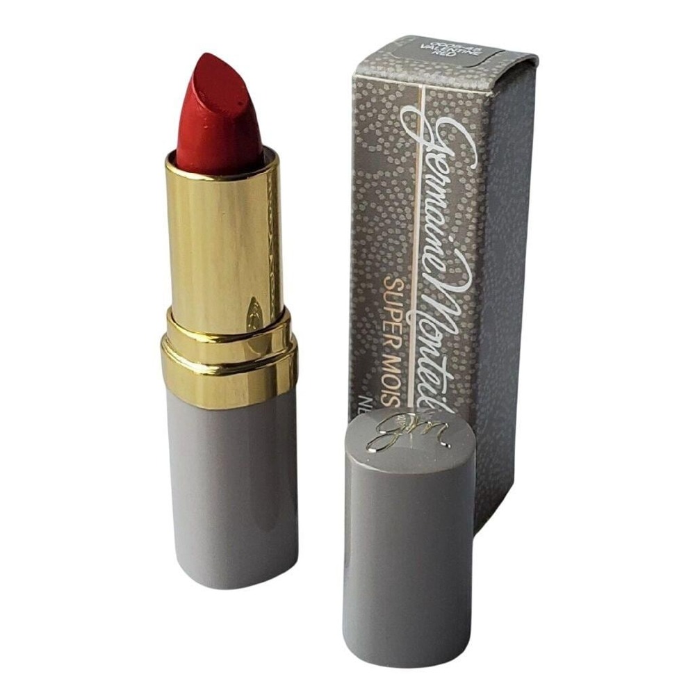 Germaine Monteil Super Moist Lipstick VALENTINE RED 1980s Tone Vanity Display